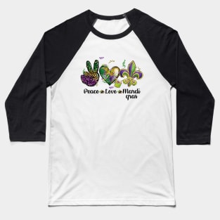 Peace Love 2023 Mardi Gras Baseball T-Shirt